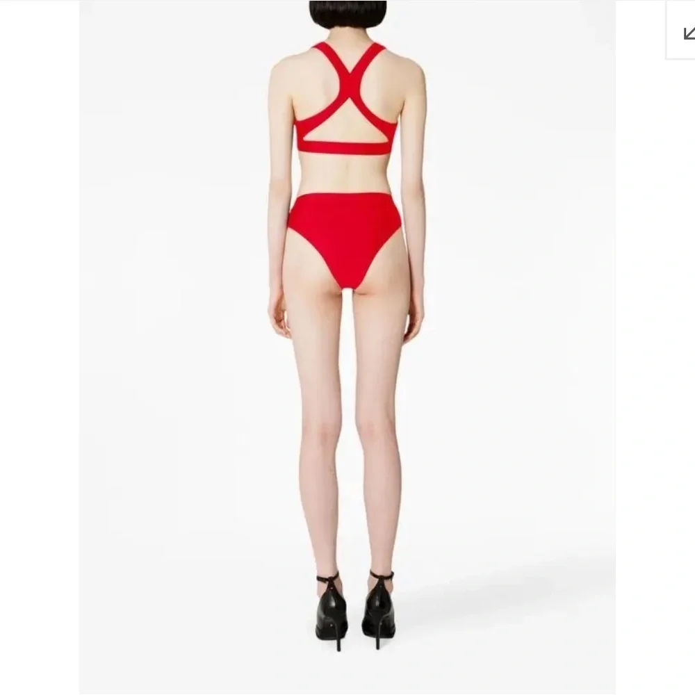 NWT Ami Paris Two Piece Red High Waist Bikini Set - XXS